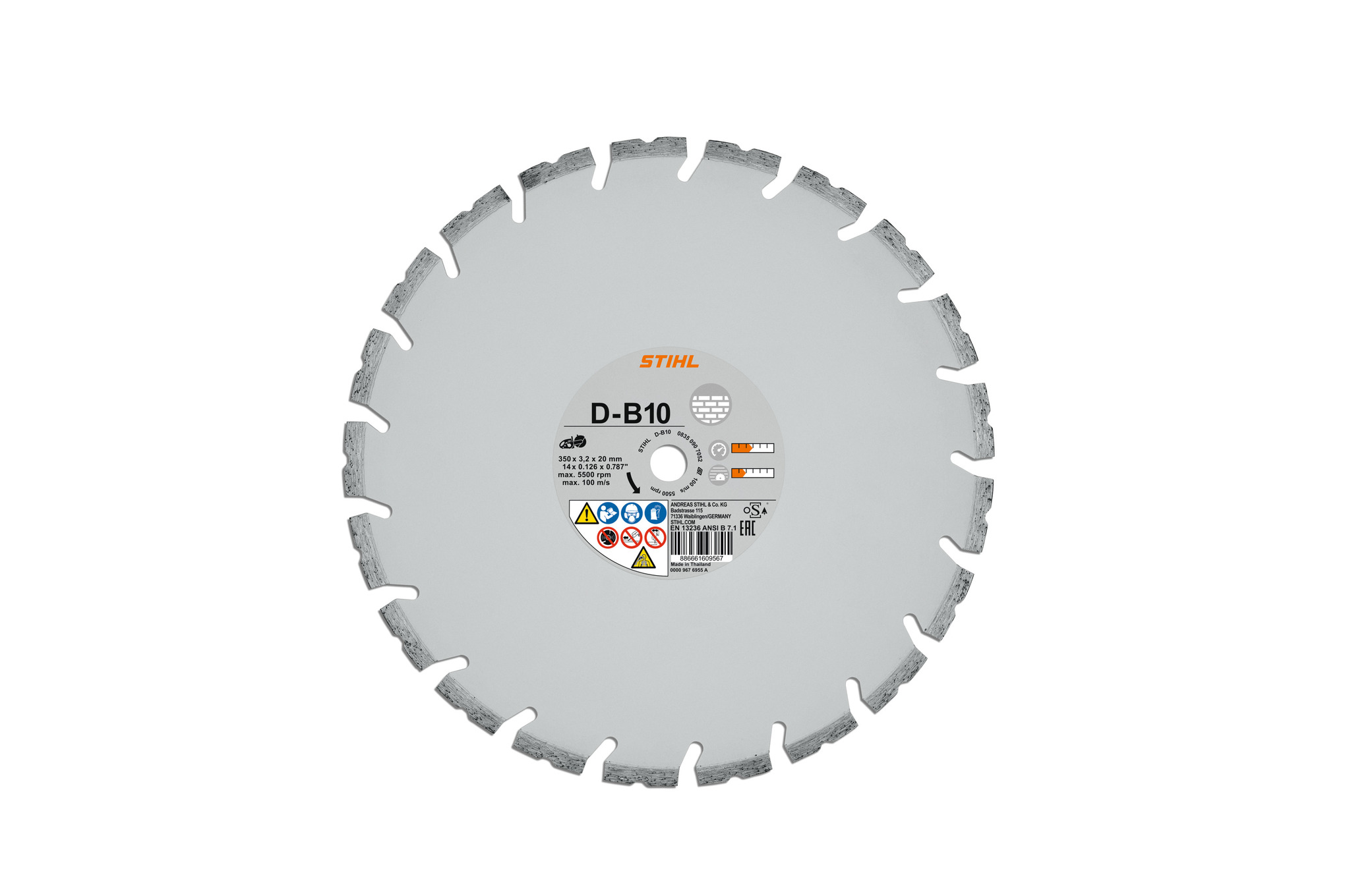 Diamantskæreskive, beton, D-B10, Ø 230 mm/9"